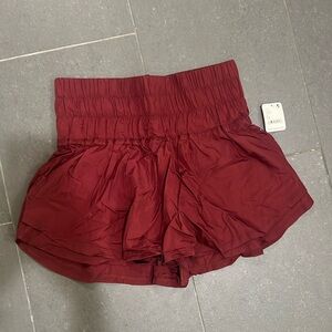 NWT free people FP movement maroon shorts size M